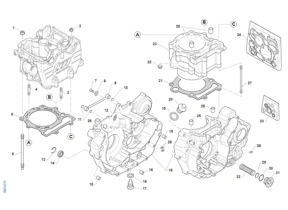 Cylindre et carter moteur