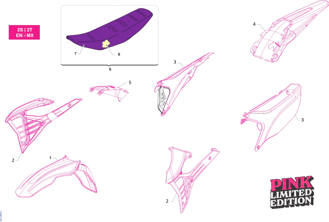 PLASTIQUES 2T ENDURO PINK