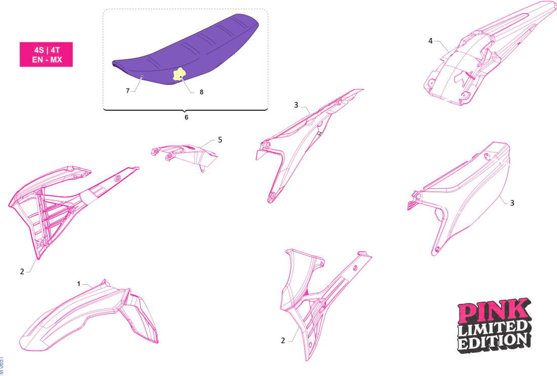 PLASTIQUES 4T ENDURO PINK