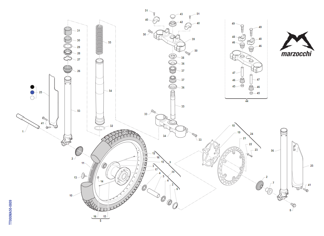 FOURCHE MARZOCCHI ROUE AV
